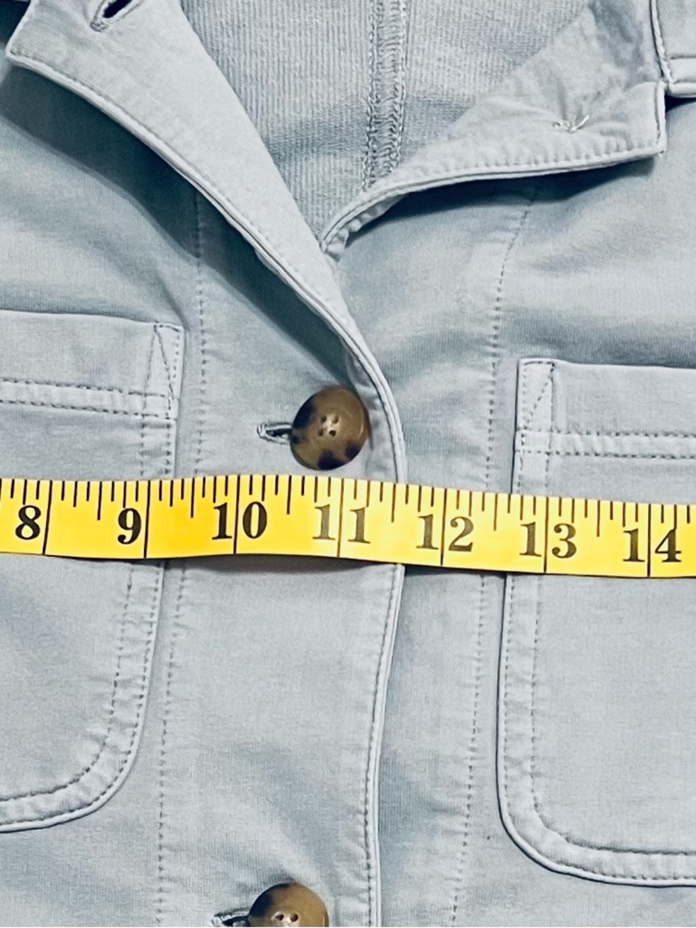 J. Jill Chore Jacket Medium Bluestone Garment-Dyed Utility Cotton Stretch - Picture 8 of 9